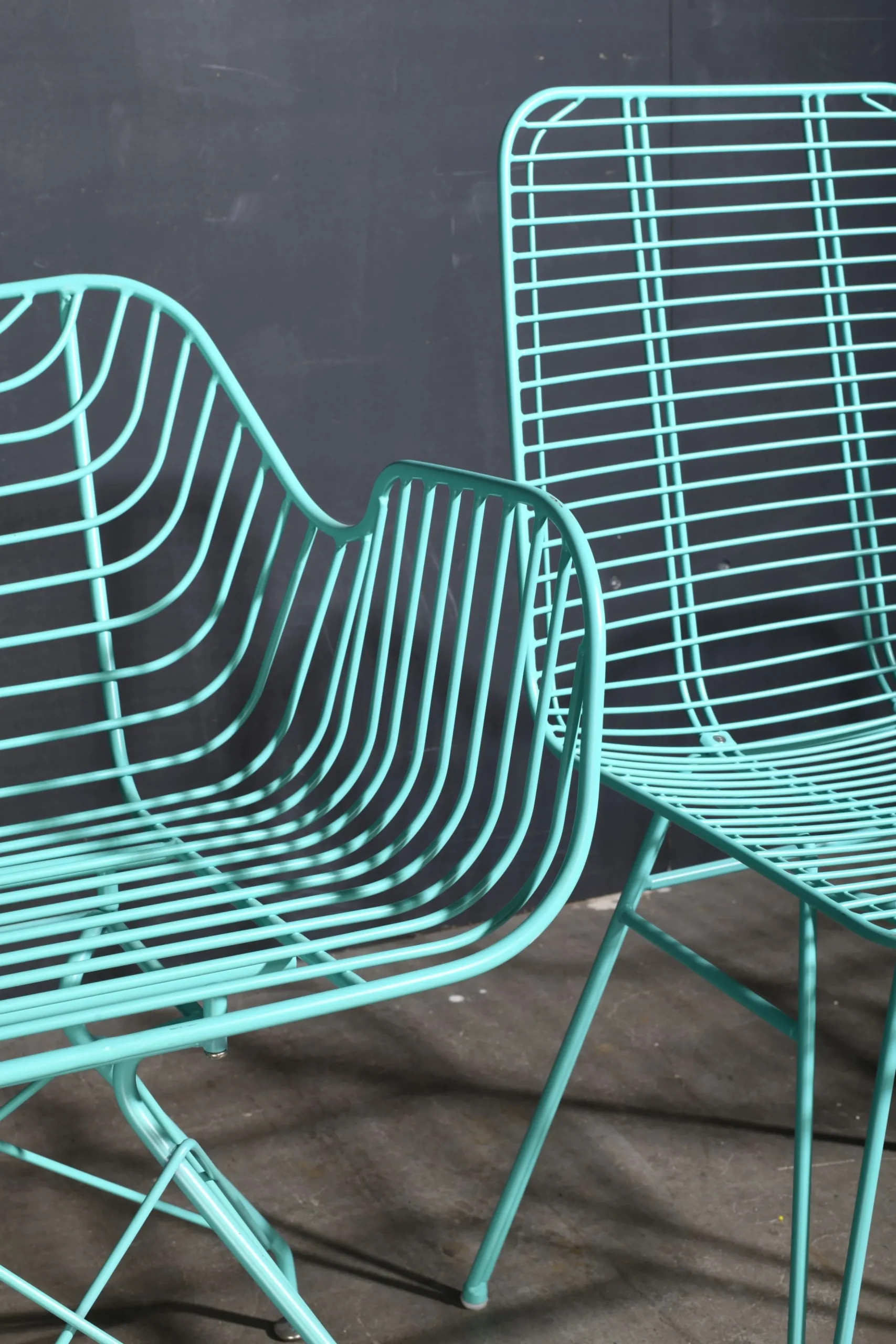 Metallstuhl Outdoor/Indoor Industrial Tulum Wire in türkis inkl. Kissen