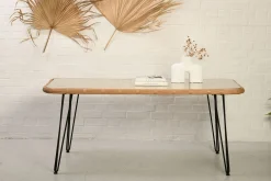 Rattan Esstisch 180/90 Hacienda Natur Bambusoptik In/Outdoor Glasplatte