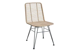 Rattanstuhl Esszimmerstuhl Hacienda Vela PE-Rattan In/Outdoor Natur