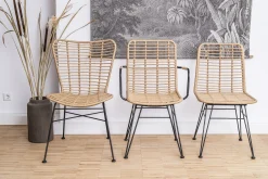 Rattanstuhl Esszimmerstuhl Hacienda Vela PE-Rattan In/Outdoor Natur