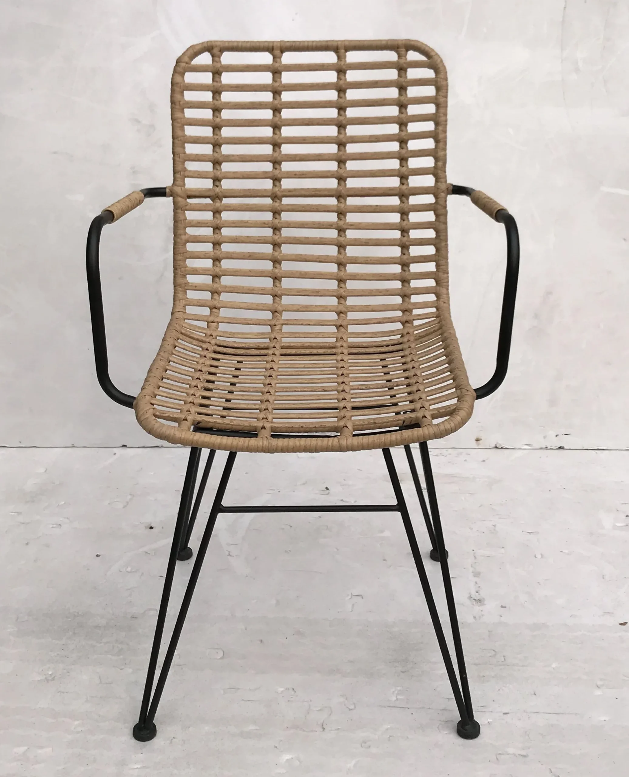 Rattanstuhl Esszimmerstuhl Hacienda Vela PE-Rattan Armlehne In/Outdoor Natur