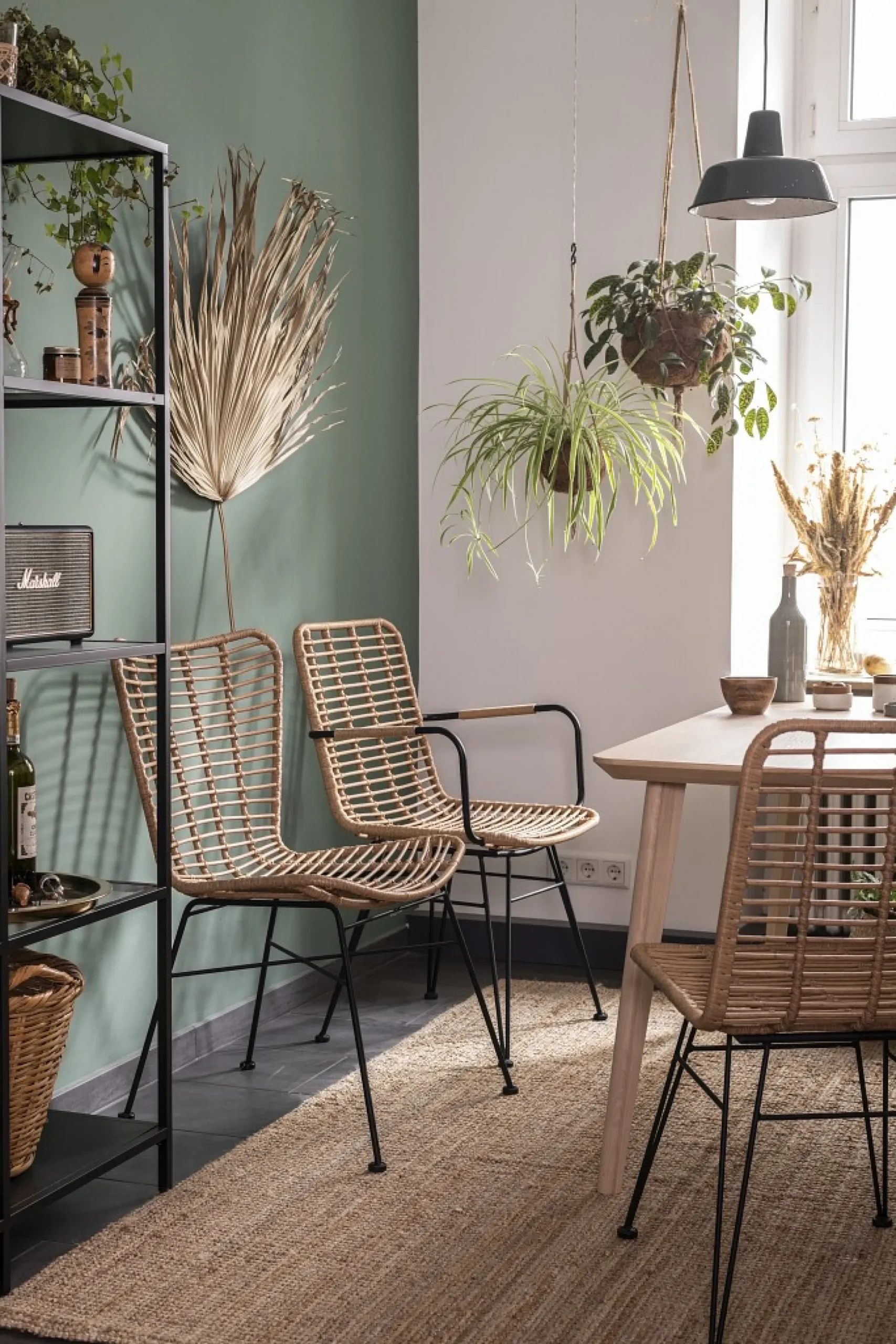 Rattanstuhl Esszimmerstuhl Hacienda Vela PE-Rattan Armlehne In/Outdoor Natur