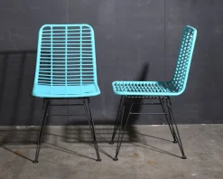 Rattanstuhl Esszimmerstuhl Hacienda Vela PE-Rattan In/Outdoor Türkis