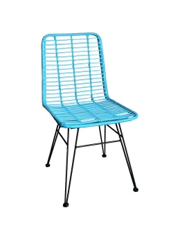 Rattanstuhl Esszimmerstuhl Hacienda Vela PE-Rattan In/Outdoor Türkis