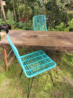 Rattanstuhl Esszimmerstuhl Hacienda Vela PE-Rattan In/Outdoor Türkis