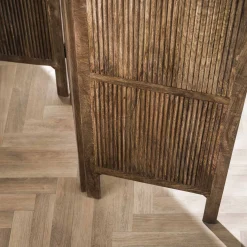Raumteiler Paravent Wave 3-teilig Mangoholz