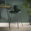 Retro Barhocker Barstuhl Velvet Samt Grün