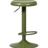 Retro Barhocker Monochrome Metall höhenverstellbar Grün