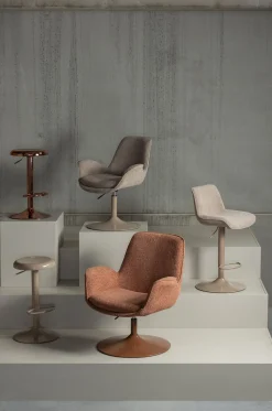 Retro Barhocker Monochrome Metall höhenverstellbar Kupfer