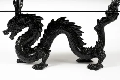 Retro Beistelltisch Couchtisch Dragonized Rauchglasplatte