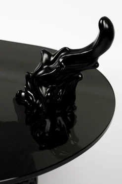 Retro Beistelltisch Couchtisch Dragonized Rauchglasplatte