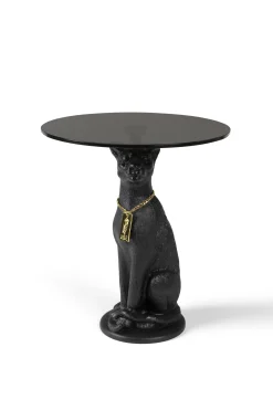 Retro Beistelltisch Couchtisch Proudly Crowned Panther Rauchglasplatte