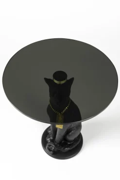Retro Beistelltisch Couchtisch Proudly Crowned Panther Rauchglasplatte