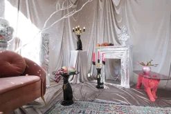 Retro Beistelltisch Couchtisch Proudly Crowned Panther Rauchglasplatte