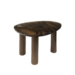 Retro Beistelltische Eclipse Glas Metall Dreibeinig Antik-Kupfer M