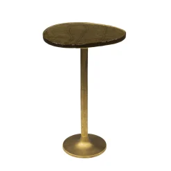 Retro Beistelltische Eclipse Glas Metall Antik-Gold L