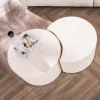Retro Couchtisch 2er Set Half Moon Stone