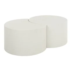 Retro Couchtisch 2er Set Half Moon Stone