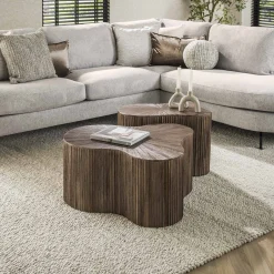 Retro Couchtisch 2er Set Shamrock Maya Teakholz