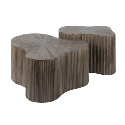 Retro Couchtisch 2er Set Shamrock Maya Teakholz