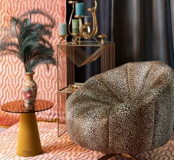 Retro Drehsessel Cocktailsessel Sunshine Leopardenmuster