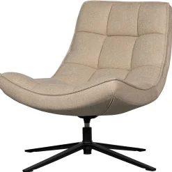 Retro Drehsessel Relaxsessel Maudi Stoff Naturfarben