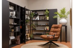 Retro Drehsessel Relaxsessel Jouke Leder Cognac Armlehne