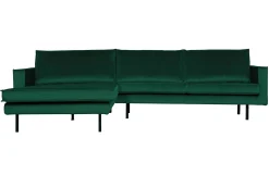 Retro Ecksofa Samt Rodeo 3-Sitzer Rechts oder Links 300/160 Grüner Wald Links