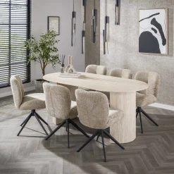 Retro Esstisch Arch Organic 180 Travertin Keramik