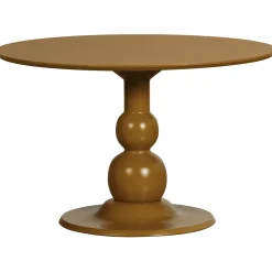 Retro Esstisch Blanco Mangoholz rund in Honiggelb