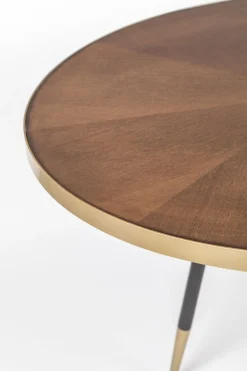 Retro Esstisch Denise Oval Messing Brass Walnussfarben 180 x 90 cm