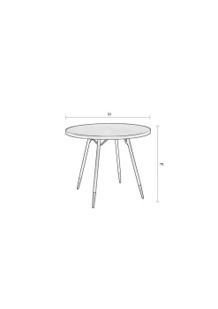 Retro Esstisch Denise Rund Messing Brass Walnussfarben Ø 90 cm