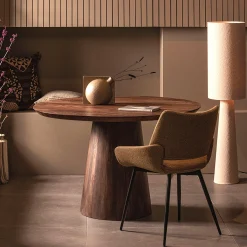 Retro Esstisch Limit Rund Mangoholz 130 cm