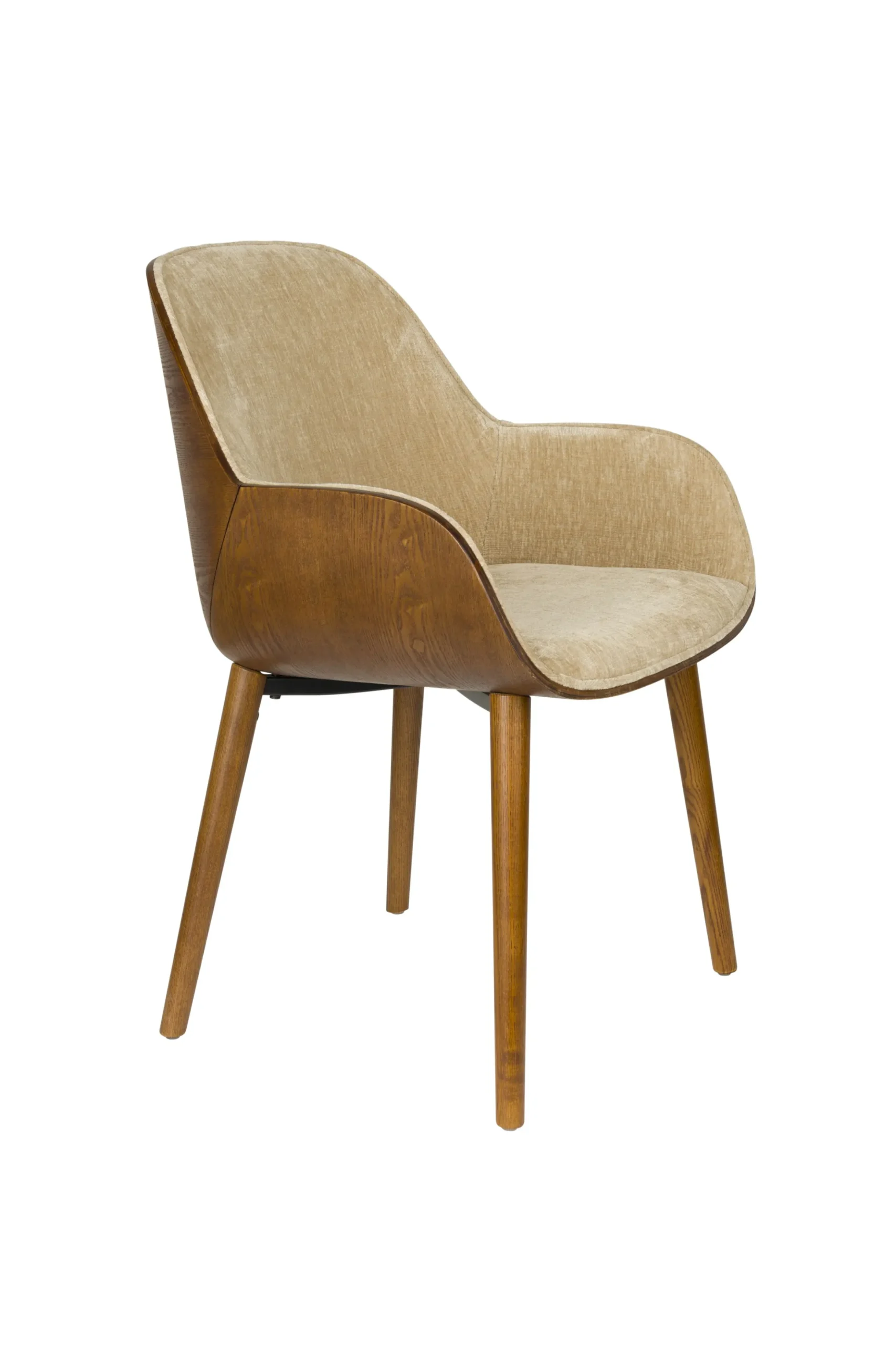 Retro Esszimmerstuhl Armlehnstuhl Taylor Holz Beige