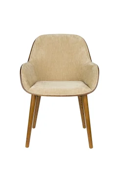 Retro Esszimmerstuhl Armlehnstuhl Taylor Holz Beige