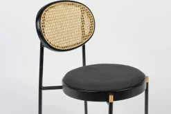 Retro Esszimmerstuhl 2er Set Rattan Don't Stop The Webbing Schwarz Buche