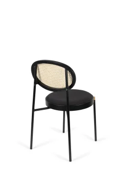 Retro Esszimmerstuhl 2er Set Rattan Don't Stop The Webbing Schwarz Buche