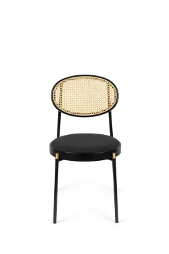 Retro Esszimmerstuhl 2er Set Rattan Don't Stop The Webbing Schwarz Buche