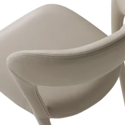 Retro Esszimmerstuhl Lederstuhl Noble Komplettbezug Kunstleder Beige