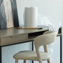 Retro Esszimmerstuhl Lederstuhl Noble Komplettbezug Kunstleder Beige