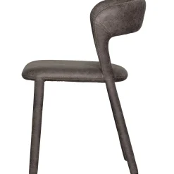 Retro Esszimmerstuhl Lederstuhl Noble Komplettbezug Kunstleder Anthrazit