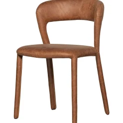 Retro Esszimmerstuhl Lederstuhl Noble Komplettbezug Kunstleder Cognac