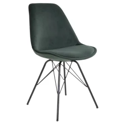 Retro Esszimmerstuhl Oslo Samt Grün
