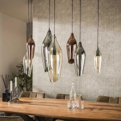 Retro Hängelampe Pendelleuchte 7 Cocoon Glas verschiedene Farben