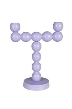 Retro Kerzenständer Bubbles Two Shiny Lilac Metall