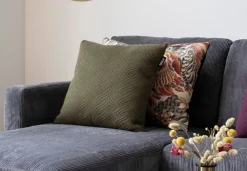 Retro Kissen Ferrel in Grün Zopfmuster