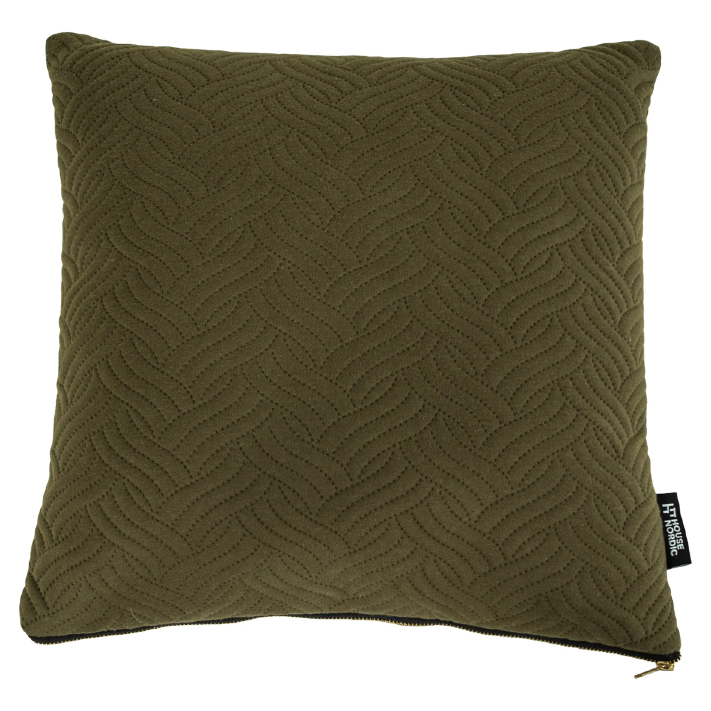 Retro Kissen Ferrel in Grün Zopfmuster