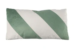 Retro Kissen Stripes in Grün-Weiß 60 cm
