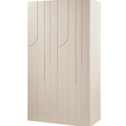 Retro Kleiderschrank Schlafzimmerschrank Rain in Beige mit zwei Böden und einer Kleiderstange