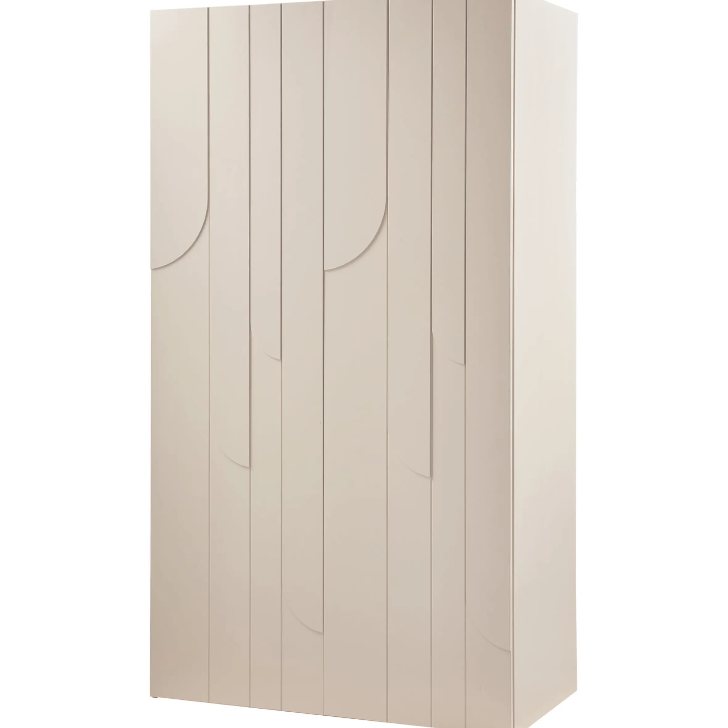 Retro Kleiderschrank Schlafzimmerschrank Rain in Beige mit fünf Böden